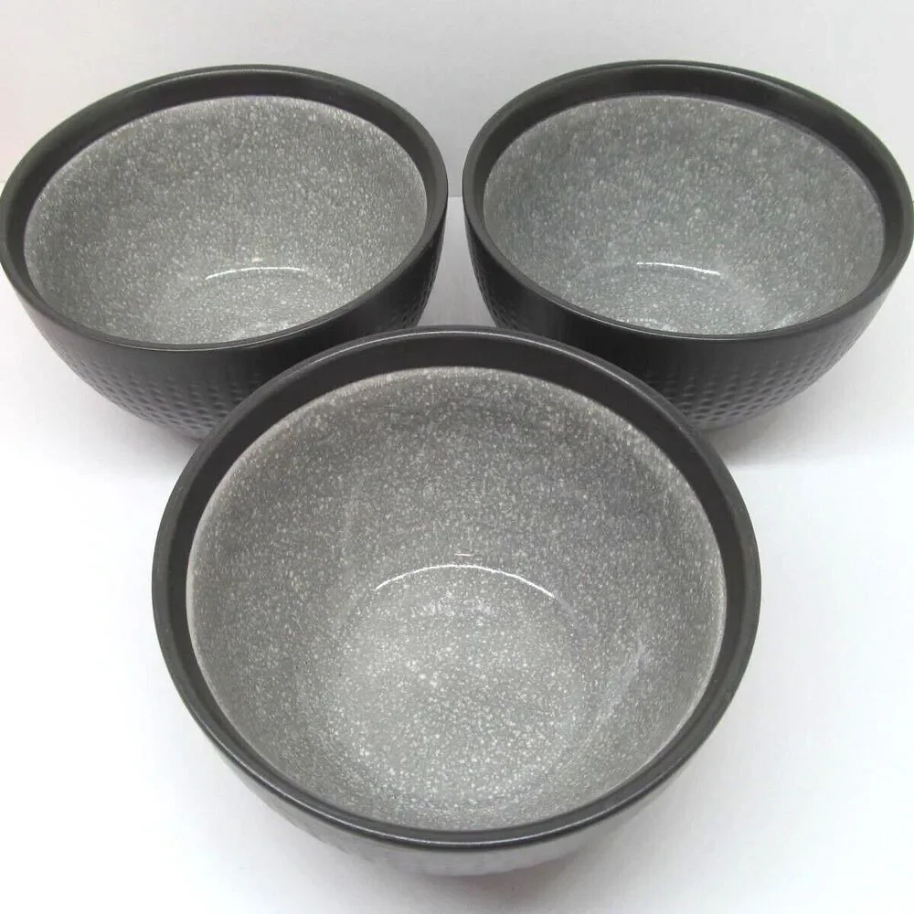 Mikasa Maddox Set Of 3 Textured Gray 5 7/8